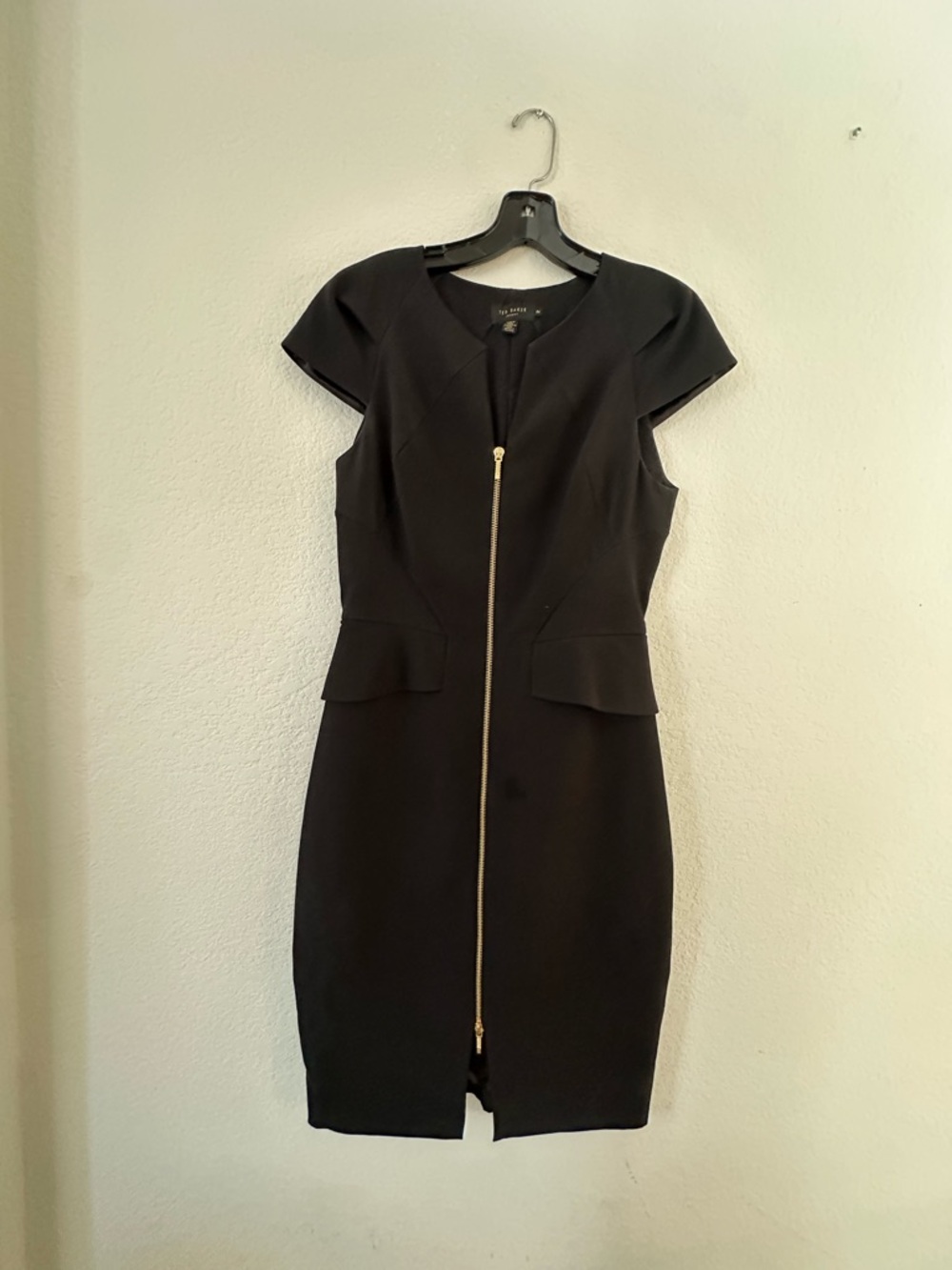 Ted Baker Black Zip-Front Sheath Dress